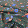 Coton floral Steel - Bleu marine - Calissone