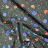 Coton floral Steel - Bleu marine - Calissone