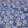 Coton damier Story time - Bleu - Calissone