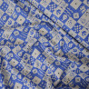 Coton damier Story time - Bleu - Calissone