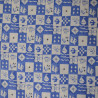 Coton damier Story time - Bleu - Calissone
