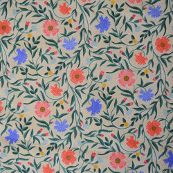 Coton floral Steel - Crème - Calissone