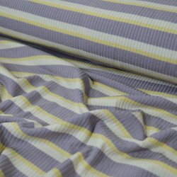 Striped ribbed jersey - Violine - Calissone