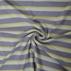 Striped ribbed jersey - Violine - Calissone