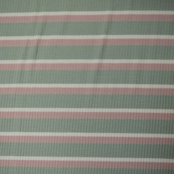 Striped ribbed jersey - Mint green - Calissone