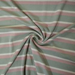 Striped ribbed jersey - Mint green - Calissone