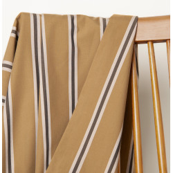 Weave Line Iced Mocha Striped Cotton - Calissone