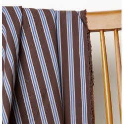 Weave Line Oat Chocolate striped cotton - Calissone