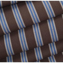 Weave Line Oat Chocolate striped cotton - Calissone