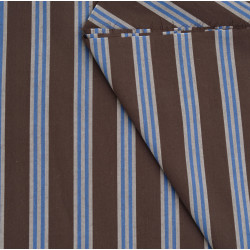 Weave Line Oat Chocolate striped cotton - Calissone