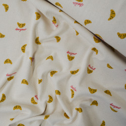 Jersey de coton côtelé French Croissants - Calissone