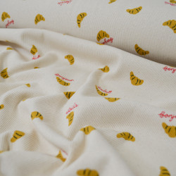 Jersey de coton côtelé French Croissants - Calissone