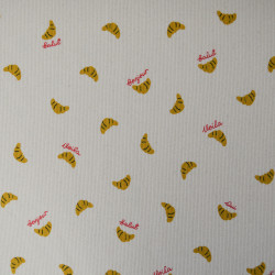 Jersey de coton côtelé French Croissants - Calissone