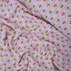 Floral ribbed cotton jersey - Pink - Calissone