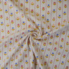 Jersey de coton côtelé floral - Beige clair - Calissone