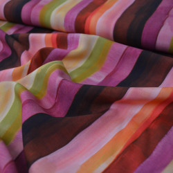 Viscose watercolor stripes - Burgundy - Calissone