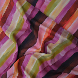 Viscose watercolor stripes - Burgundy - Calissone