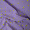 Double embroidered cotton gauze - Yellow and lavender hearts - Calissone