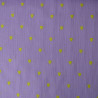 Double embroidered cotton gauze - Yellow and lavender hearts - Calissone