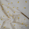 Double embroidered cotton gauze - Yellow lemons - Calissone