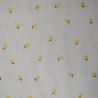 Double embroidered cotton gauze - Yellow lemons - Calissone