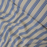 Double gaze de coton à rayures bleues - Calissone