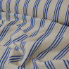 Double gaze de coton à rayures bleues - Calissone