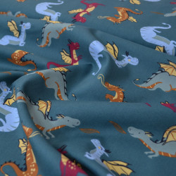 Popeline de coton Dragons - Calissone