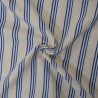Double gaze de coton à rayures bleues - Calissone