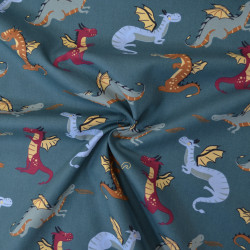 Dragons cotton poplin - Calissone