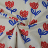 Popeline de coton Maxi flower - Bleu et rouge - Calissone