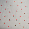 Double gaze de coton brodée - Pommes rouges - Calissone