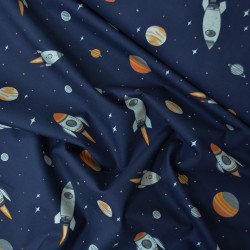 Espace cotton poplin - Navy blue - Calissone