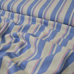 Striped denim - Blue and pink - Calissone