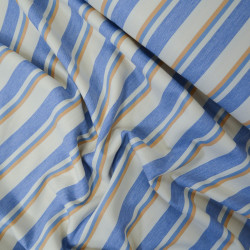 Striped denim - Blue and camel - Calissone