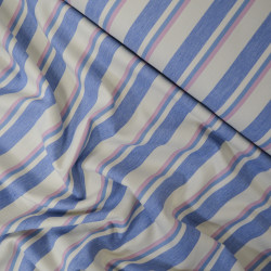 Denim à rayures - Bleu et rose - Calissone