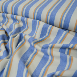 Striped denim - Blue and camel - Calissone