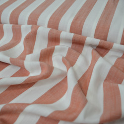 Viscose tissée à larges rayures - Orange - Calissone
