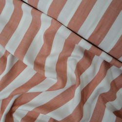 Viscose woven with wide stripes - Orange - Calissone
