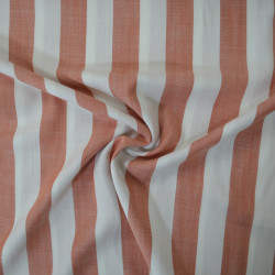 Viscose tissée à larges rayures - Orange - Calissone