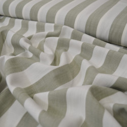 Viscose woven with wide stripes - Green - Calissone