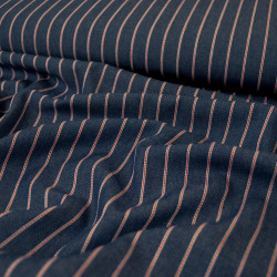 Striped denim - Dark blue and red - Calissone