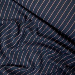 Striped denim - Dark blue and red - Calissone
