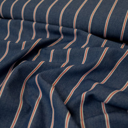 Striped denim - Dark blue and red - Calissone