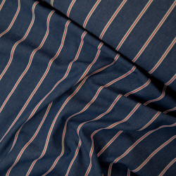 Striped denim - Dark blue and red - Calissone