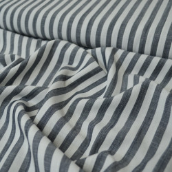 Viscose tissée à petites rayures - Bleu marine - Calissone