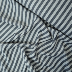 Viscose woven with small stripes - Navy blue - Calissone