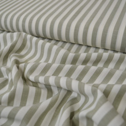 Viscose tissée à petites rayures - Vert - Calissone