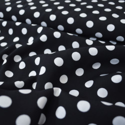Viscose with polka dots (small) - Black - Calissone