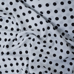 Viscose à pois (petits) - Blanc - Calissone